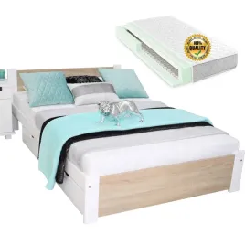 lozko-3d-160x200-biale-dab-sonoma-stelaz-materac-sprezynowy