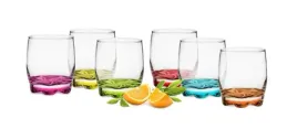 komplet-6-szklanek-niskich-kolorowe-dno-250ml