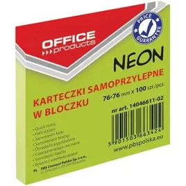 bloczek-karteczki-samoprzylepne-76x76mm-100k-office-products-neon-zielony