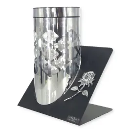 znicz-solarny-led-paris-srebrna-roza-23cm