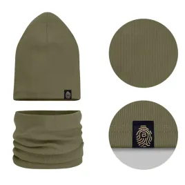 czapka-komin-komplet-jednowarstwowy-bawelna-prazek-48-56-khaki-wiosna