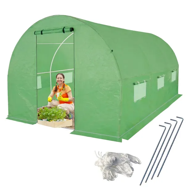 Tunel Foliowy Szklarnia 2,5x4m PREMIUM 10m2 z Siatką PE Zielony Rurki 25 mm