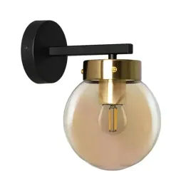 lampa-scienna-kinkiet-czarny-zloty-bursztynowa-kula-do-sypialni-abruzzo