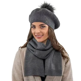 beret-z-pomponem-i-szalik-cieply-komplet-ciemnoszary-vivisence-7035kmpl