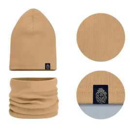czapka-komin-komplet-jednowarstwowy-bawelna-prazek-48-56-bezowy-wiosna