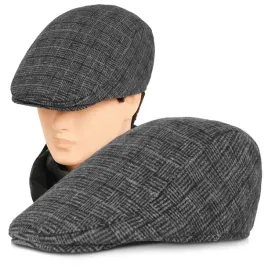 kaszkiet-meski-zimowy-ocieplany-elegancka-czapka-w-kratke-z-welna