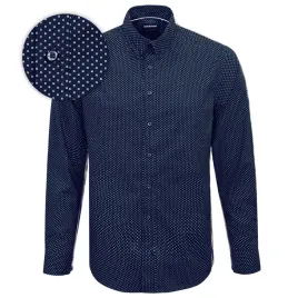 koszula-meska-z-dlugim-rekawem-granatowa-z-wzorkiem-slim-fit-pako-jeans