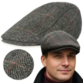 kaszkiet-meski-zimowy-ocieplany-elegancka-czapka-w-krate-50percent-welny