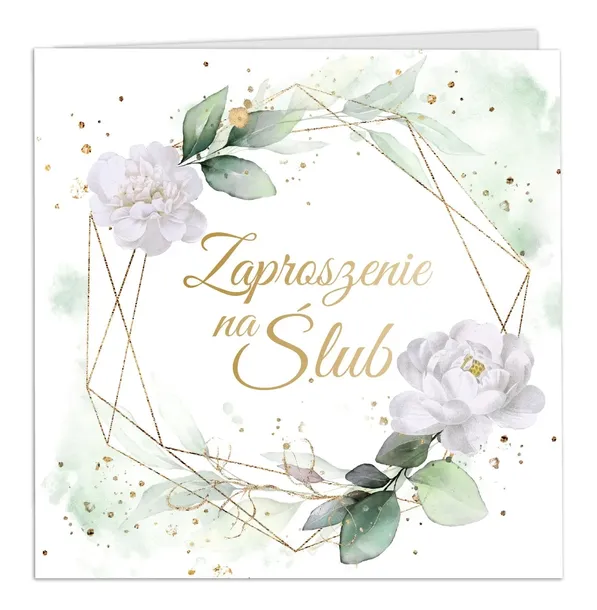 Zaproszenia Ślubne GOTOWE z kopertą S1 Zielone
