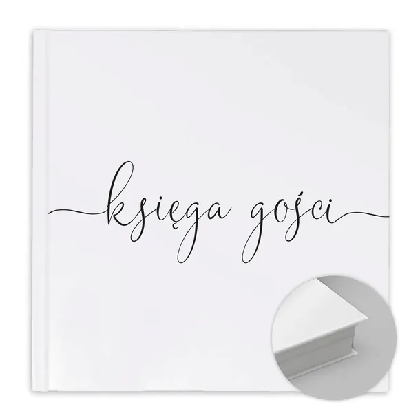 Księga gości weselnych 21x21cm folia AntiScratch Białe Karty NAPIS 100stron