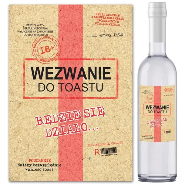 Etykiety Naklejki na butelki wódkę 18 8szt ET4