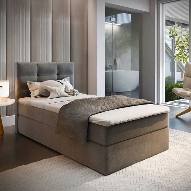 Łóżko GLOS 90 Z MATERACEM tapczan MŁODZIEŻOWE pojedyncze TAPICEROWANE sofa