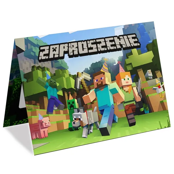 Zaproszenia na Urodziny dzieci Minecraft A6wz57