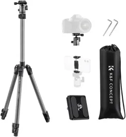 ultralekki-statyw-kandf-alu-mag-168cm-f263a4-tripod-uchwyt-do-telefonu