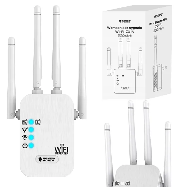 Wzmacniacz internetu zasięgu sygnału sieci Wi-Fi 5G RENEW FORCE Z01B