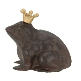 zeliwna-zaba-zabka-w-koronie-figurka-do-ogrodu-oczka-na-szczescie-prezent