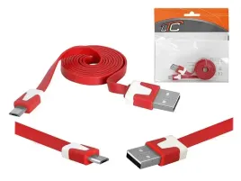 kabel-usb-micro-usb-plaski-smart-czerwony-3m