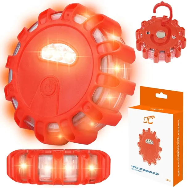LAMPA OSTRZEGAWCZA KOGUT LED DYSK FLARA na BATERIE