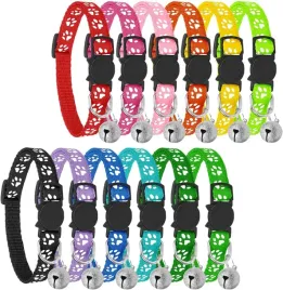 12x-obroza-dla-kota-psa-odblaskowa-z-dzwoneczkiem-kolorowa-w-lapki-zestaw