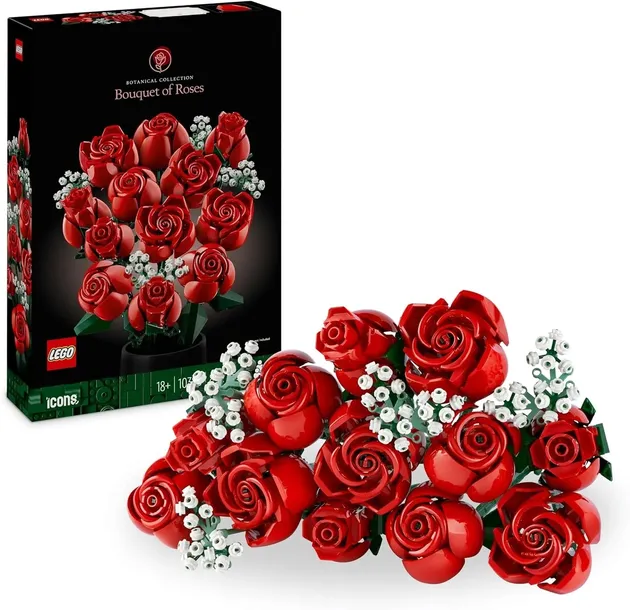 KLOCKI LEGO ICONS 10328 BUKIET RÓŻ KWIATY LEGO RÓZE CZERWONE NA WALENTYNKI