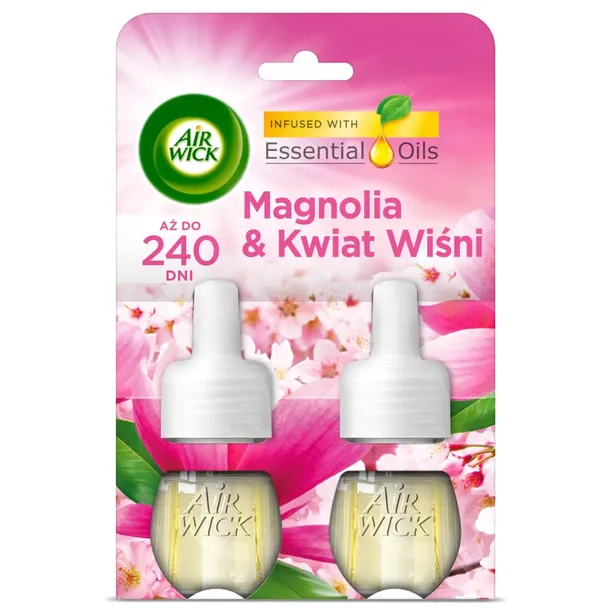 AIR WICK WKŁADY DO ELEKTRYCZNEGO ODŚWIEŻACZA MAGNOLIA I KWIAT WIŚŃI 2X 19ML