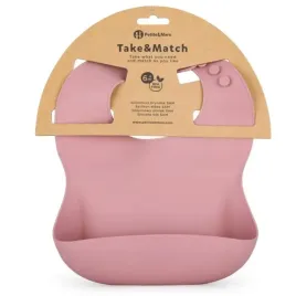 petiteandmars-sliniak-silikonowy-z-kieszonka-dusty-rose