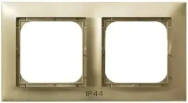 ramka-podwojna-do-lacznikow-ip44-zloty-metalik