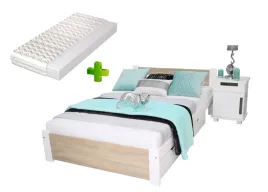 lozko-podwojne-drewniane-3d-100x200-dab-sonoma-materac-pi-stelaz-gratis