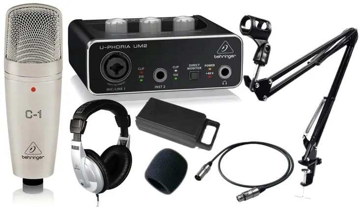 behringer-c1-mikrofon-interfejs-um2-statyw-set