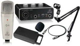 behringer-c1-mikrofon-interfejs-um2-statyw-set