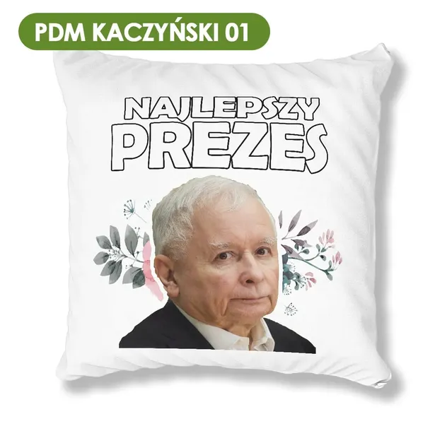 poduszka-biala-pdm-kaczynski-02-idealny-prezent-stan-nowy