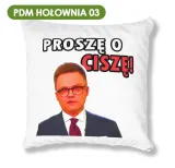 poduszka-biala-pdm-kaczynski-01-idealny-prezent-stan-nowy-dlugosc-40-cm