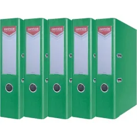 segregator-a4-75mm-office-products-z-dzwignia-pp-zielony-5-sztuk