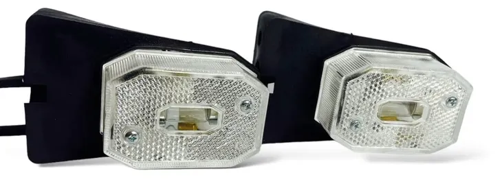 2x Lampa obrysowa do przyczepki przyczepy biała żarówkowa z uchwytem