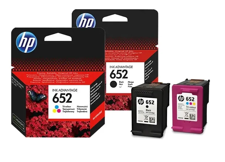 Oryginalny tusz zestaw HP 652 KOLOR + CZARNY