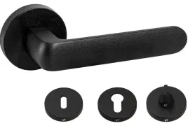 gamet-klamka-organic-okragla-czarny-strukturalny-rozety-w-komplecie