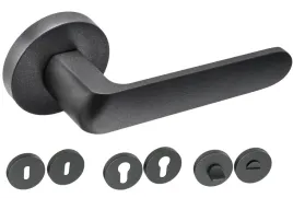 gamet-klamka-organic-okragla-grafit-strukturalny-rozety-w-komplecie