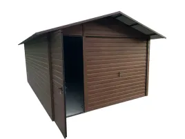 garaz-blaszany-4x6-drewnopodobny-z-brama-uchylna-i-drzwiami-producent