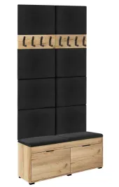 szafka-na-buty-fala-3-dab-craft-zloty-uchylna-z-siedziskiem-czarne-panele