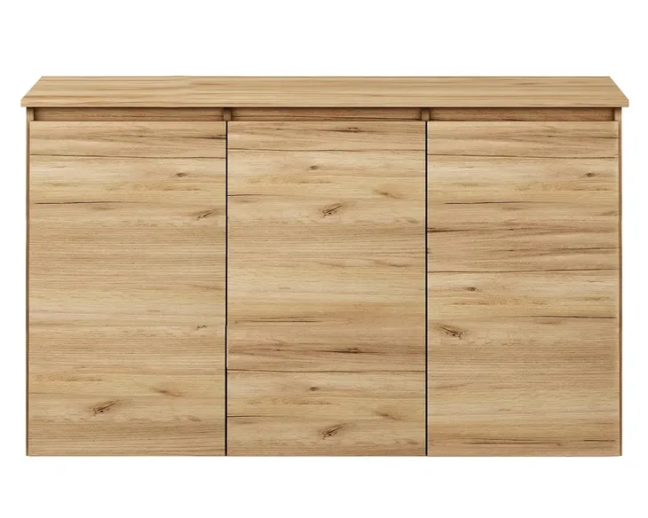 KOMODA TRZY SZAFKI MEGAN K1 120x45CM Z PÓŁKAMI POJEMNA I FUNKCJONALNA