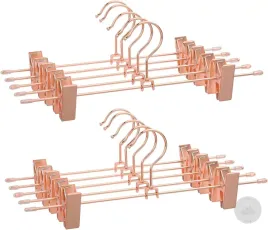 10x-metalowy-wieszak-na-ubrania-z-klipsami-31cm-miedziany-antyposlizgowy