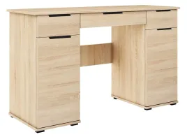 biurko-abs-b1-sonoma-dwie-szafki-czarne-uchwyty