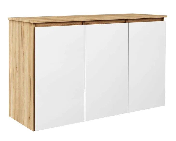 KOMODA TRZY SZAFKI MEGAN K1 120x45CM Z PÓŁKAMI DO SYPIALNI POKOJU