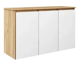 Zdjęcie produktu KOMODA TRZY SZAFKI MEGAN K1 120x45CM Z PÓŁKAMI DO SYPIALNI POKOJU