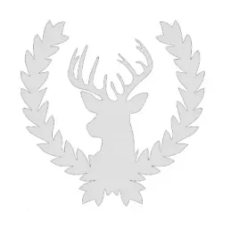 odblaskowa-srebrna-naklejka-mysliwska-na-samochod-jelen-z-laurem-10-cm