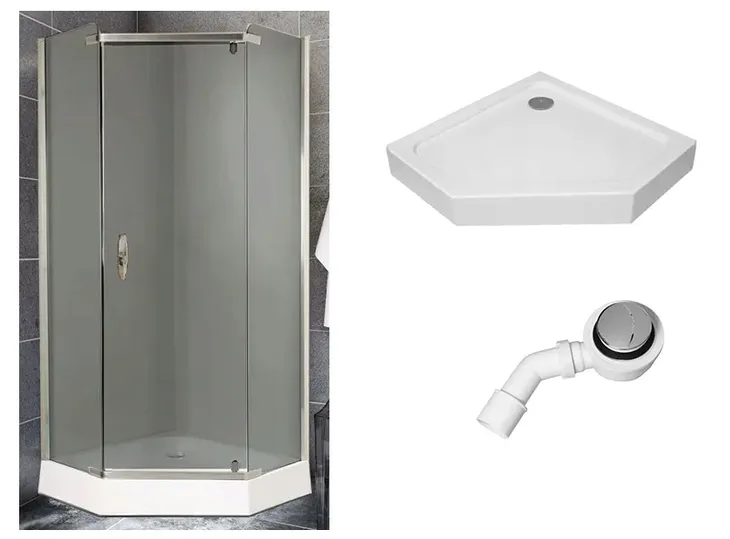 Kabina Pięciokątna 90x90 EASY CLEAN brodzik syfon