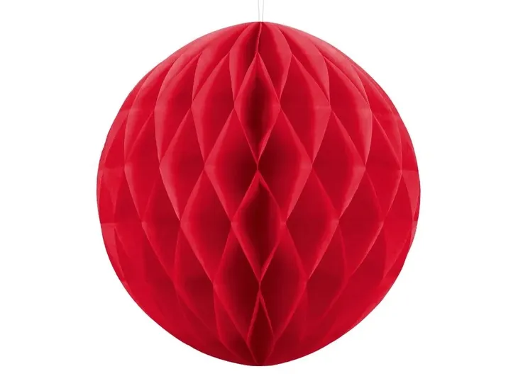KULA bibułowa Honeycomby 40cm czerwony dekoracje