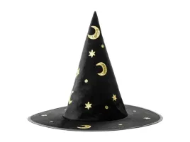 czapka-wiedzmy-czarownicy-czarny-zloty-nadruk