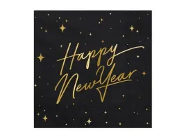 serwetki-happy-new-year-czarne-zlote-sylwester