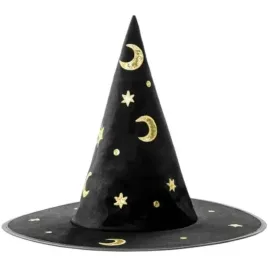 kapelusz-czarownicy-czapka-wiedzmy-czarna-zloty-nadruk-premium-na-halloween